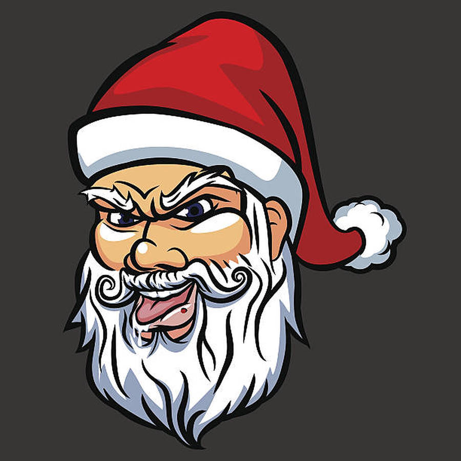 Evil Santa Tongue Out Wallpaper