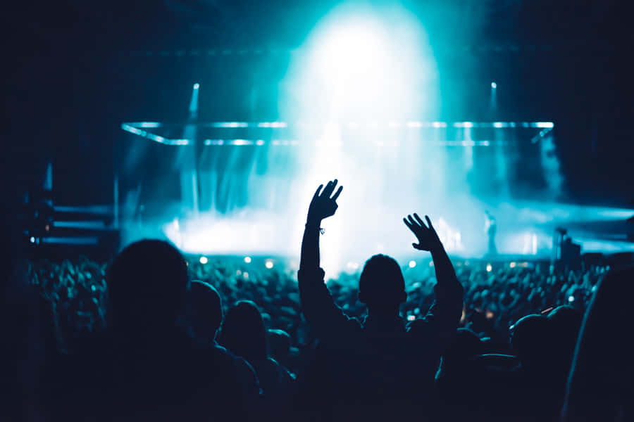 Excited Crowd Enjoying A Music Festival Wallpaper