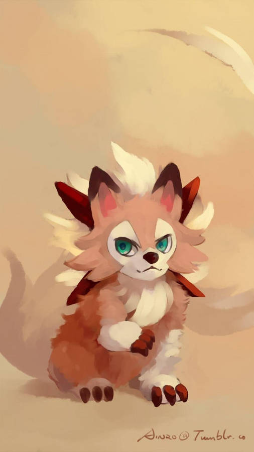 Exciting Adventure With Lycanroc Pokemon Wallpaper