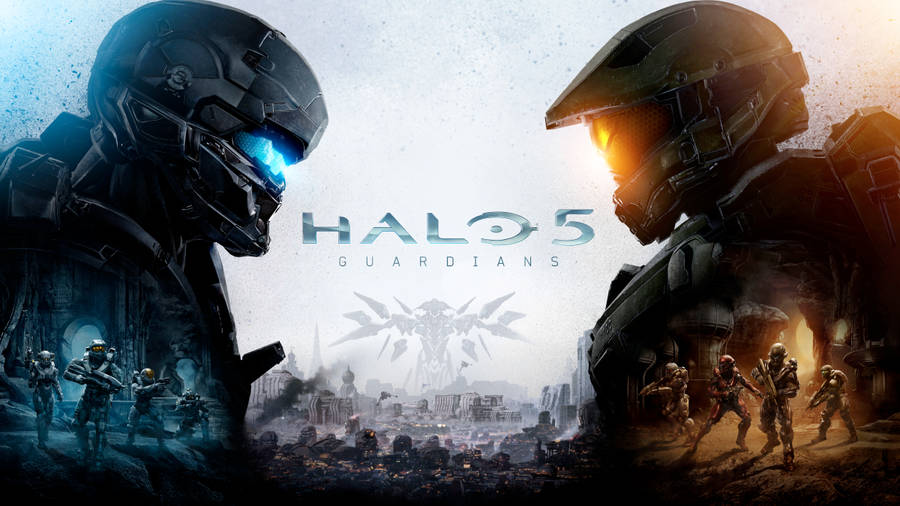 Exciting Battle Scene From Halo 5 In Stunning 4k Resolution Wallpaper