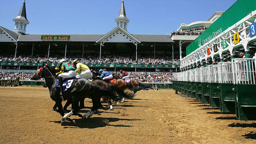 Exciting Moments Captured At The Kentucky Derby Horse Race Festival. Wallpaper