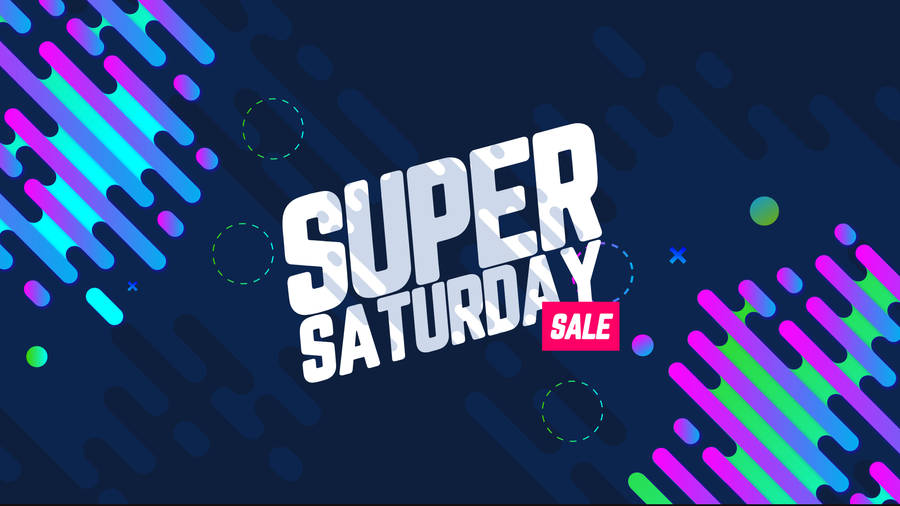 Exciting Super Saturday Sale Over A Dramatic Dark Blue Background Wallpaper