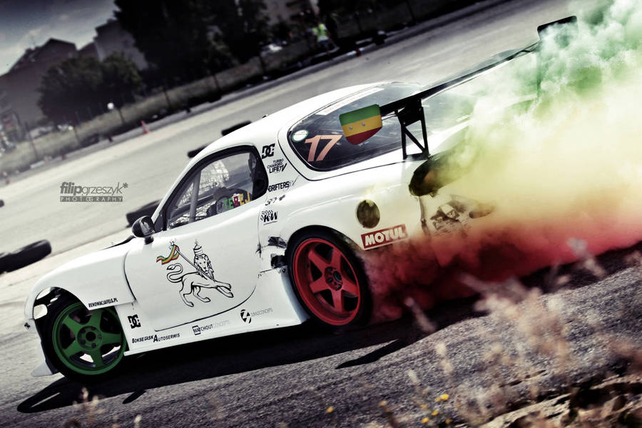 Exhilarating Mazda Rx-7 Drifting Action Wallpaper