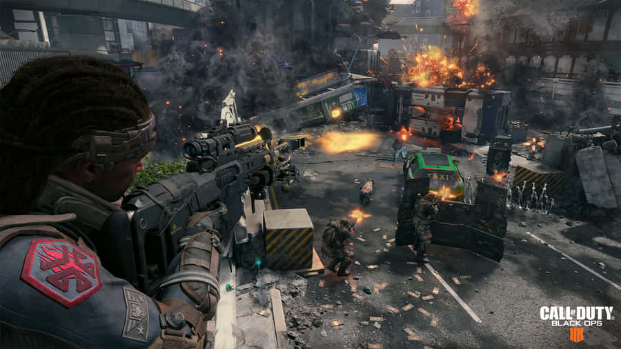 Experience An Exhilarating Battle On The Frontlines Of Call Of Duty: Black Ops 4 Wallpaper