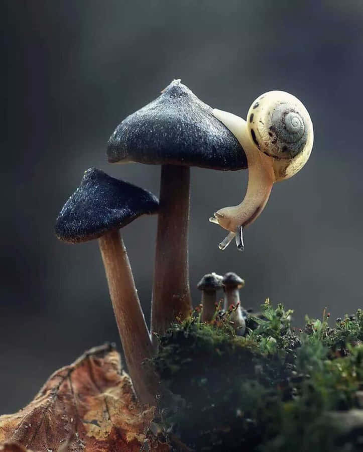 “experience Nature On The Go With The Mushroom Phone” Wallpaper