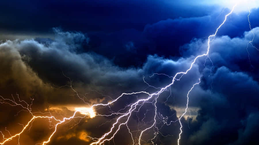 Experience The Power Of Nature, Feel The Blue Lightning! Wallpaper