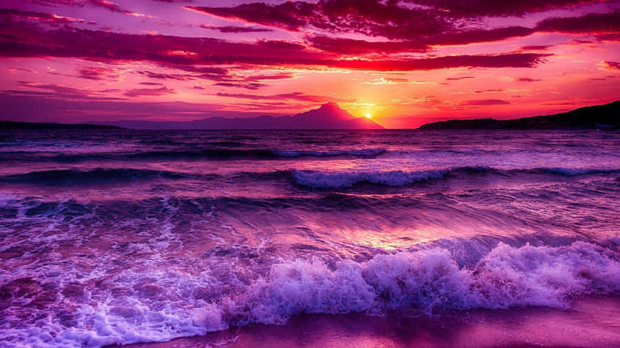 'experience The Quiet Beauty Of A Blue And Purple Sunset’ Wallpaper