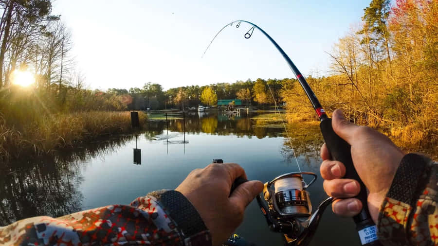 Experience The Thrill Of Fly Fishing In A Scenic Natural Setting Wallpaper