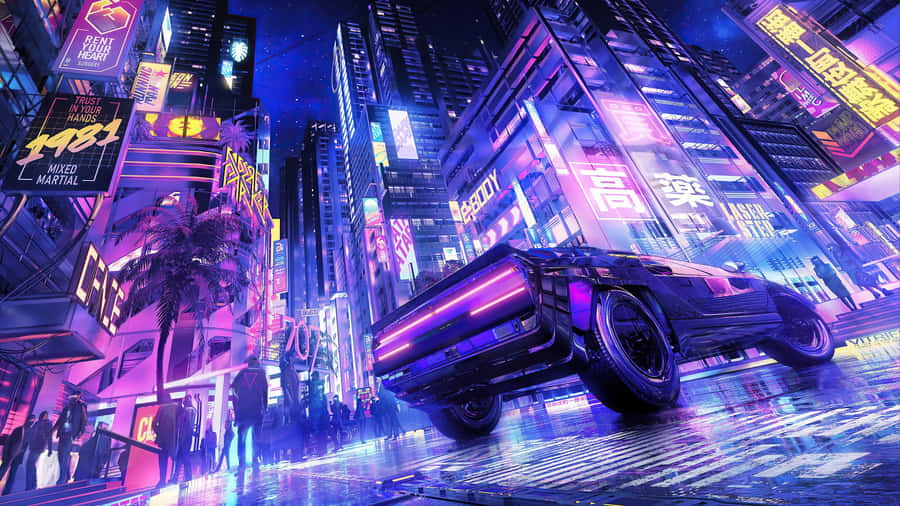 Explore A Retrofuturistic Digital World Of Cyberpunk Wallpaper