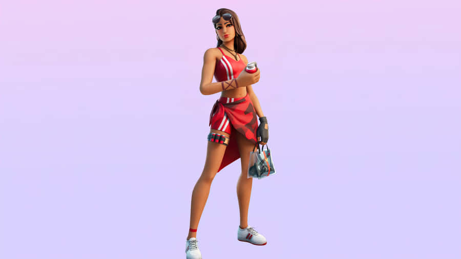 Explore The Hyperspace With Ruby Fortnite Skin Wallpaper