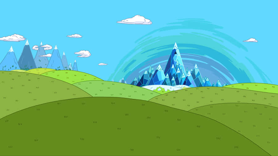 Explore The Magical World Of Adventure Time Landscape Wallpaper