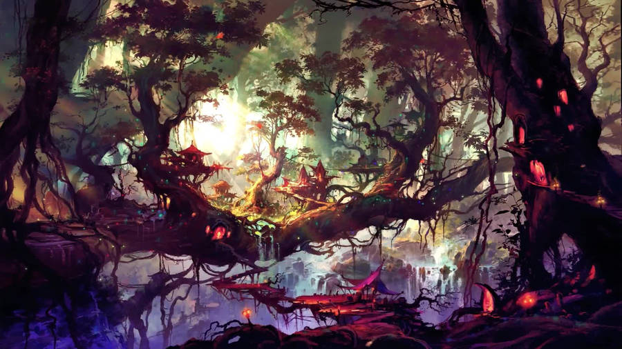 Explore The Mystical Forest Wallpaper