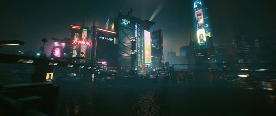 “explore The Neon Streets Of Night City” Wallpaper