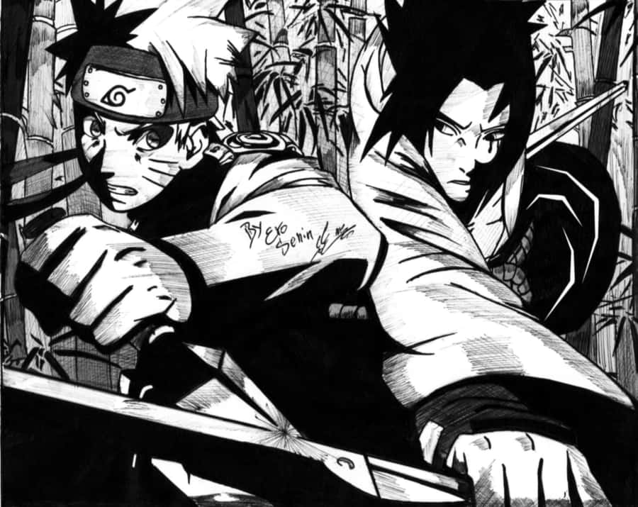 Explore The Possibilities With Naruto Black And White Wallpaper