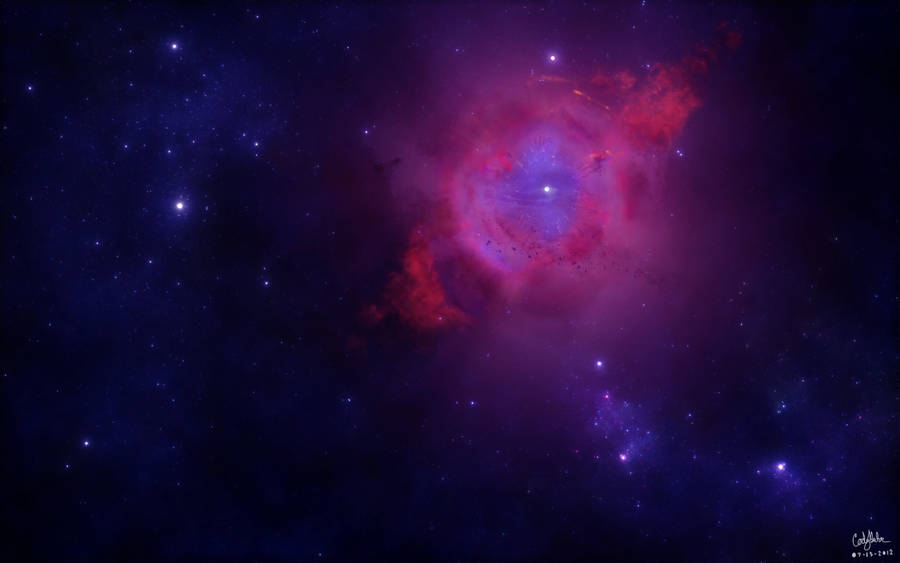 Exploring An Other-worldly Purple Galaxy Nebula Wallpaper