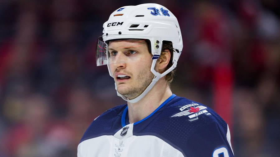 Expressive Close-up Of Nhl Star Jacob Trouba Wallpaper