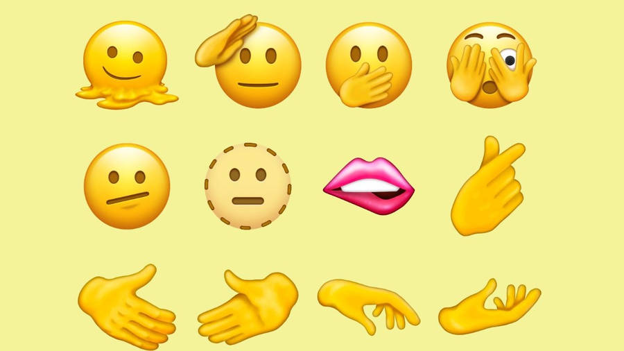 Expressive Ios 15 Yellow Emojis Wallpaper