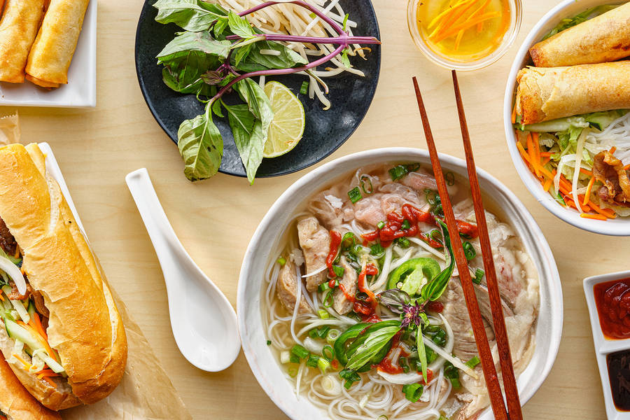 Exquisite Bowl Of Pho- Vietnamese Cuisine At Its Finest Wallpaper