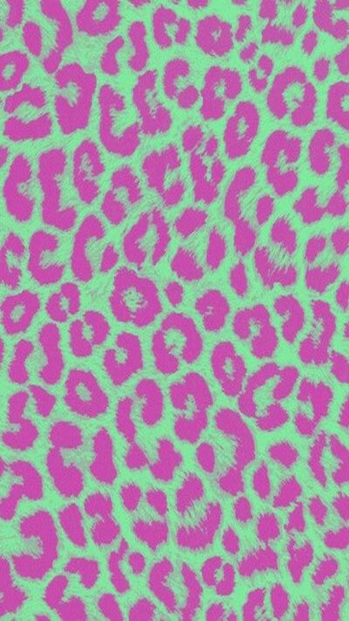 Extravagant Pink And Green Cheetah Print Wallpaper Wallpaper