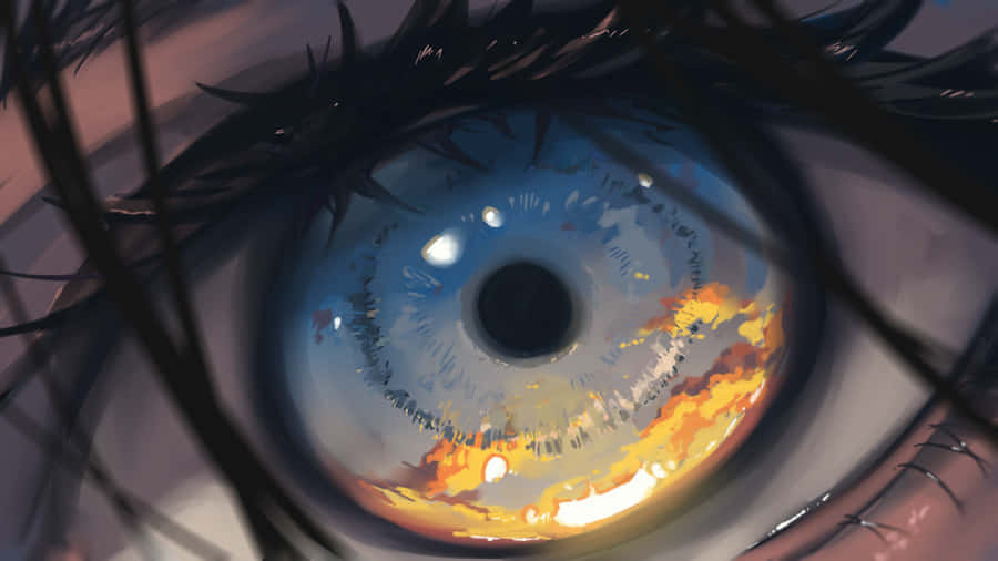 Eye Closeup With Sunset Sky Reflection Wallpaper