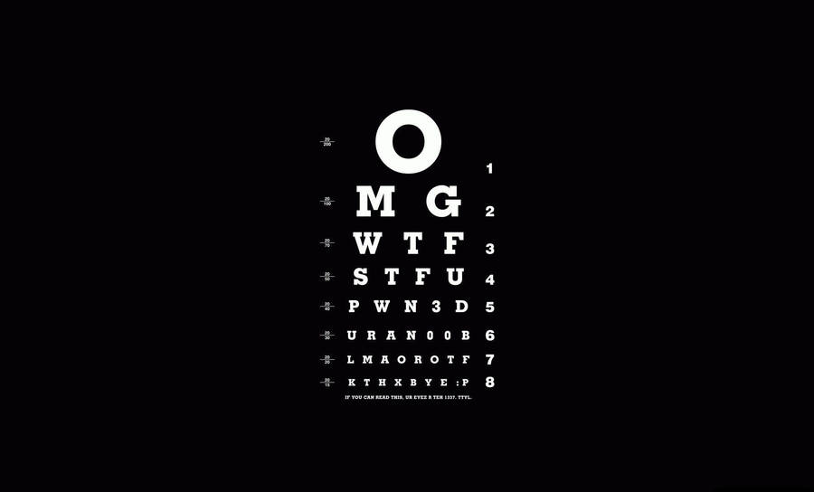 Eye Test With Black Background Wallpaper