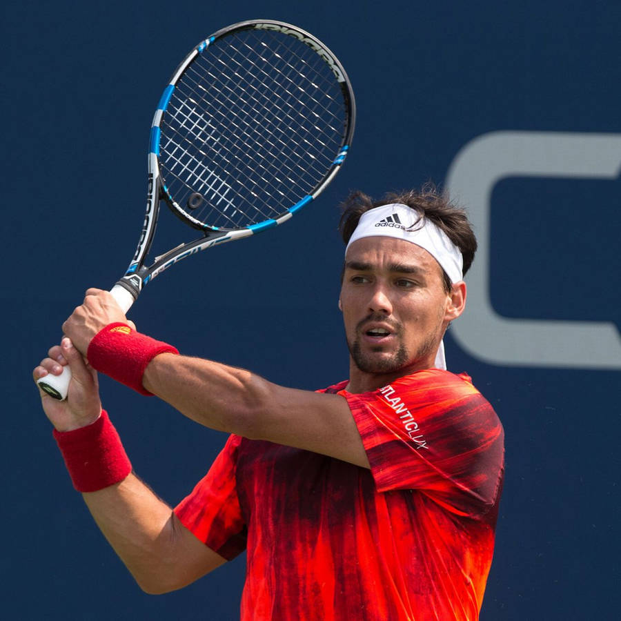 Fabio Fognini Gripping Racket Wallpaper