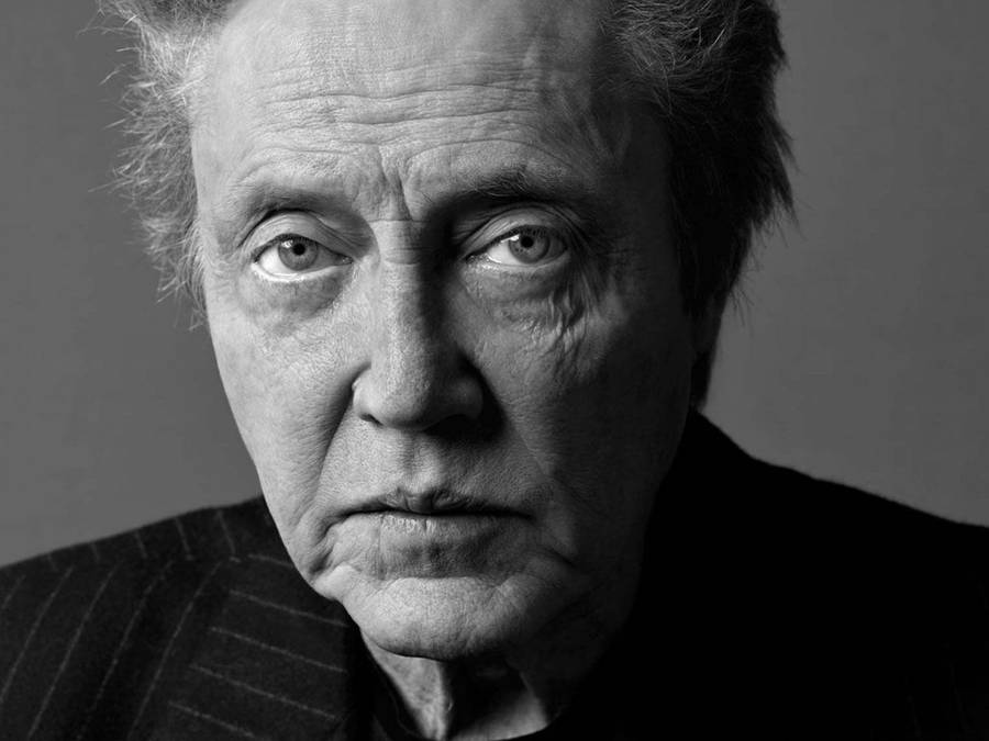 Face Of Christopher Walken In Greyscale Wallpaper