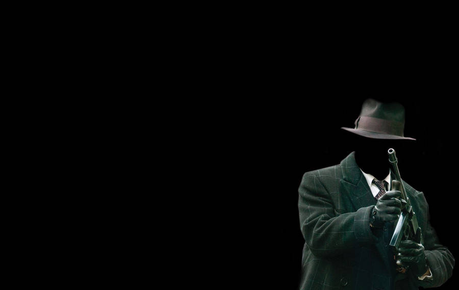 Faceless Italian Mafia With Gun Wallpaper