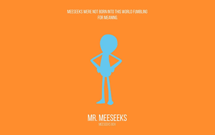 Faceless Mr Meeseeks In Orange Wallpaper