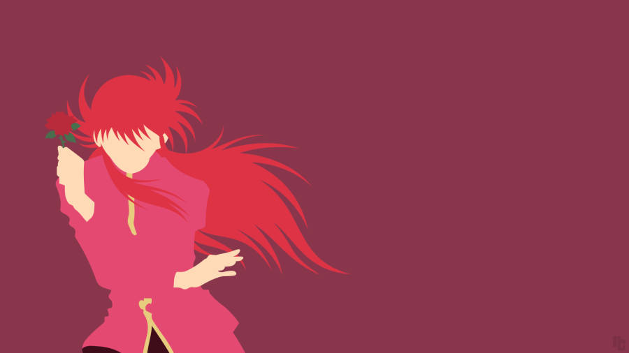 Faceless Yoko Kurama In Dark Magenta Wallpaper