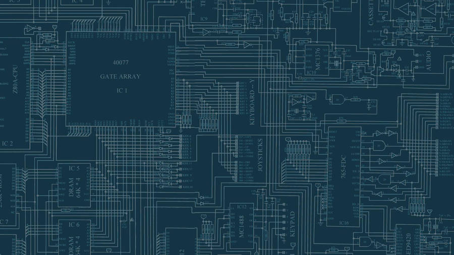 Faint Circuit Board Diagram Wallpaper