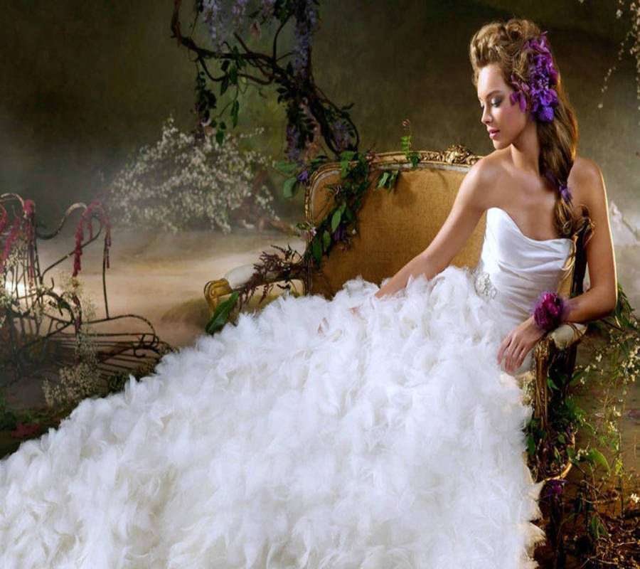 Fairy Bride In Wedding Dress Wallpaper