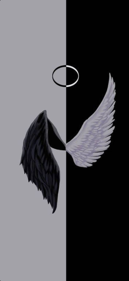 Fallen And Guardian Angel Black And White Pfp Wallpaper