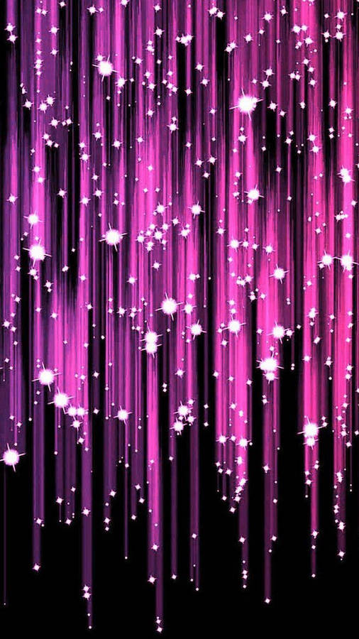 Falling Pink Sparkles Wallpaper