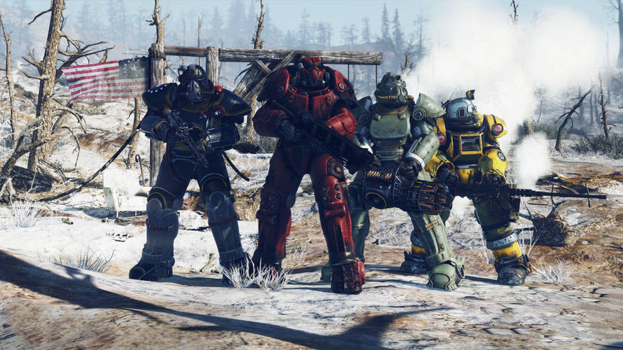 Fallout 76 Colored Power Armor Suits Wallpaper