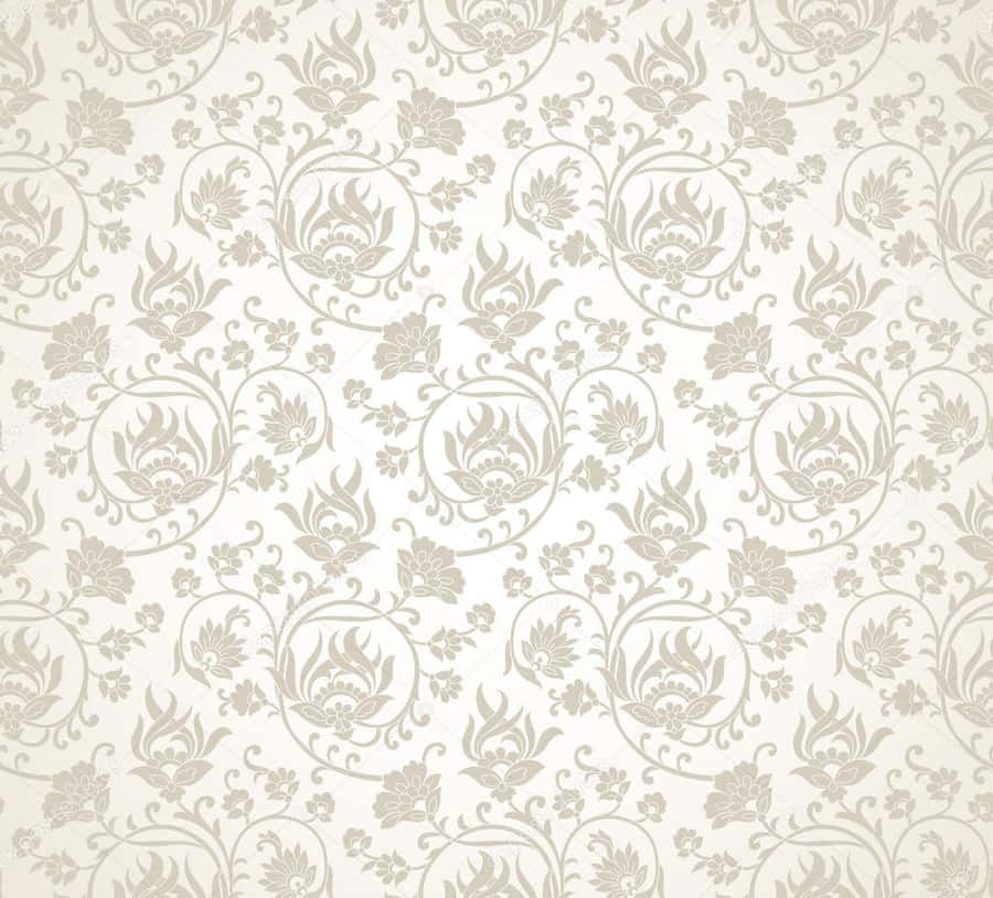Fancy Beige Floral Pattern Wallpaper