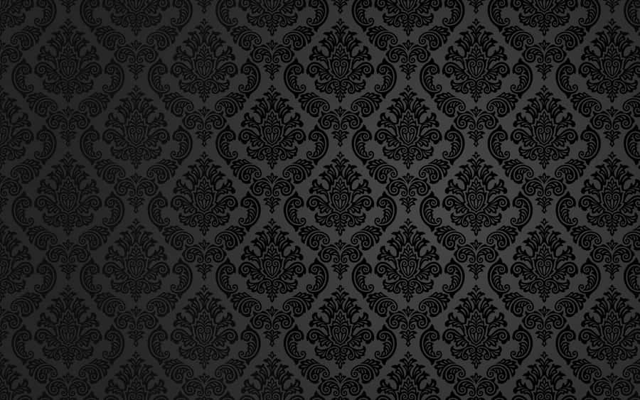 Fancy Black Damask Gothic Wallpaper