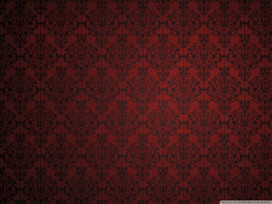 Fancy Red Vintage Floral Pattern Wallpaper