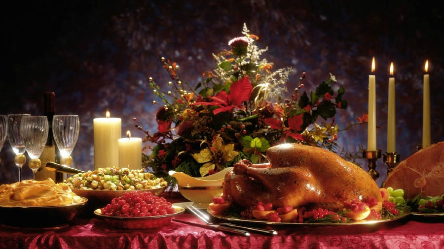 Fancy Thanksgiving Day Feast Wallpaper