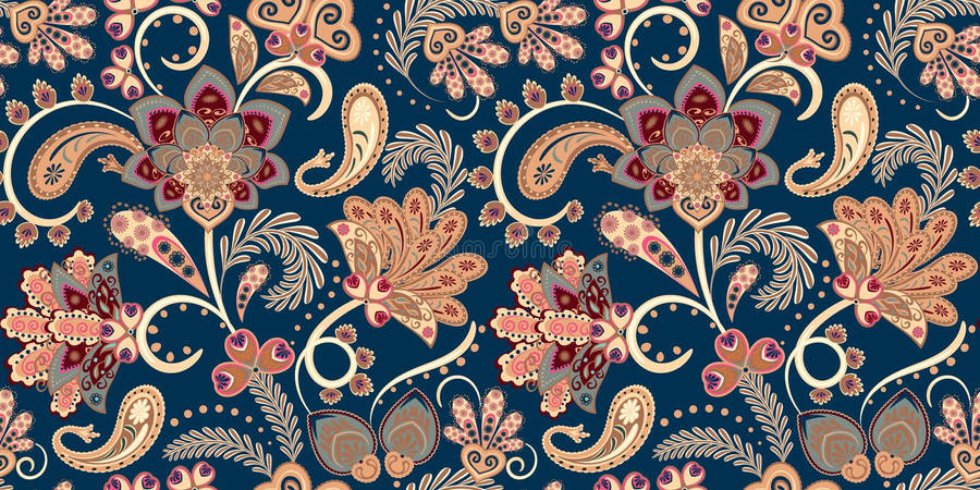 Fantasy Flowers Paisley Print Wallpaper