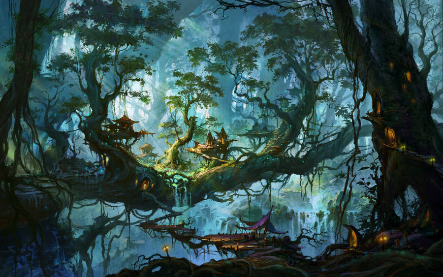 Fantasy Forest Art Image Wallpaper