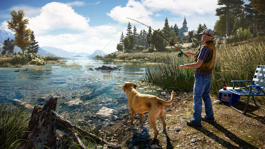 Far Cry 5 Man Fishing Wallpaper