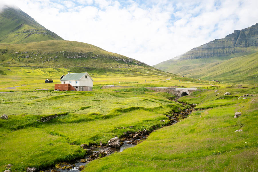 Faroe Islands Green Grass Field Wallpaper