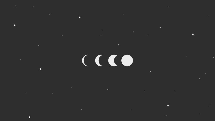 Fascinating Four Phases Of The Moon Illustration. Wallpaper