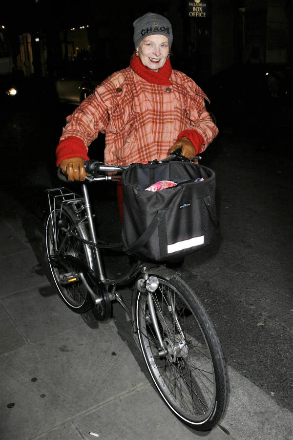 Fashion Icon Vivienne Westwood With Bicycle Wallpaper