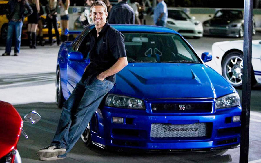 Fast And Furious Cars Paul Walker Blue Aesthetic Wallpaper