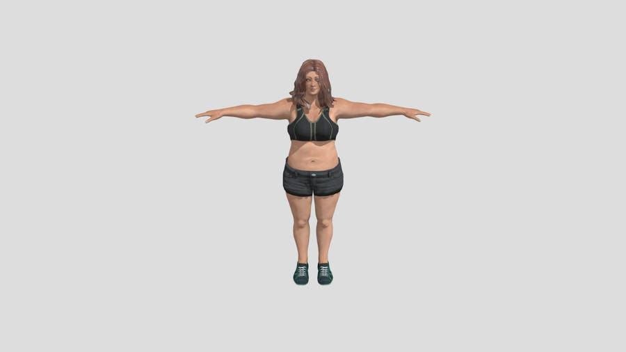 Fat Girl In A Black Sportswear Wallpaper