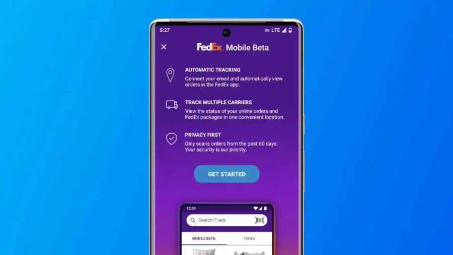 Fedex Tracking Mobile App Blue Wallpaper