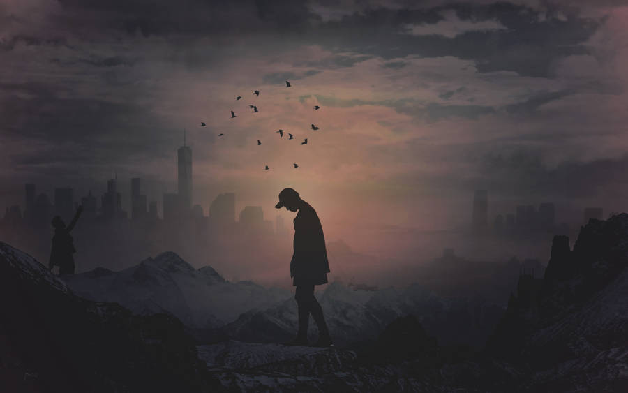 Feeling Alone In Destroyed City Wallpaper