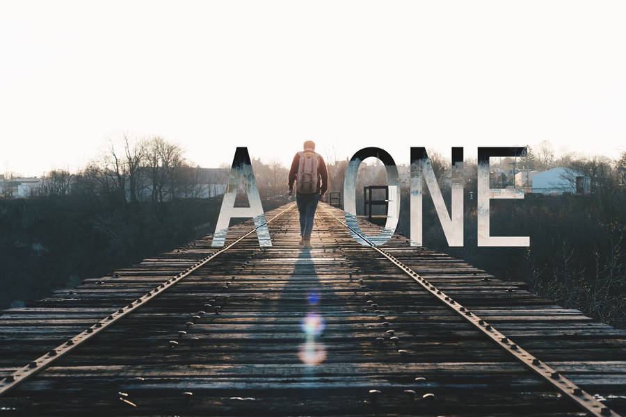 Feeling Alone On Wooden Bridge Wallpaper